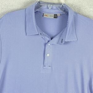 KJUS Polo Shirt Mens 2XL Soren Blue Stripe Performance UPF 50+ Preppy Golf Beach